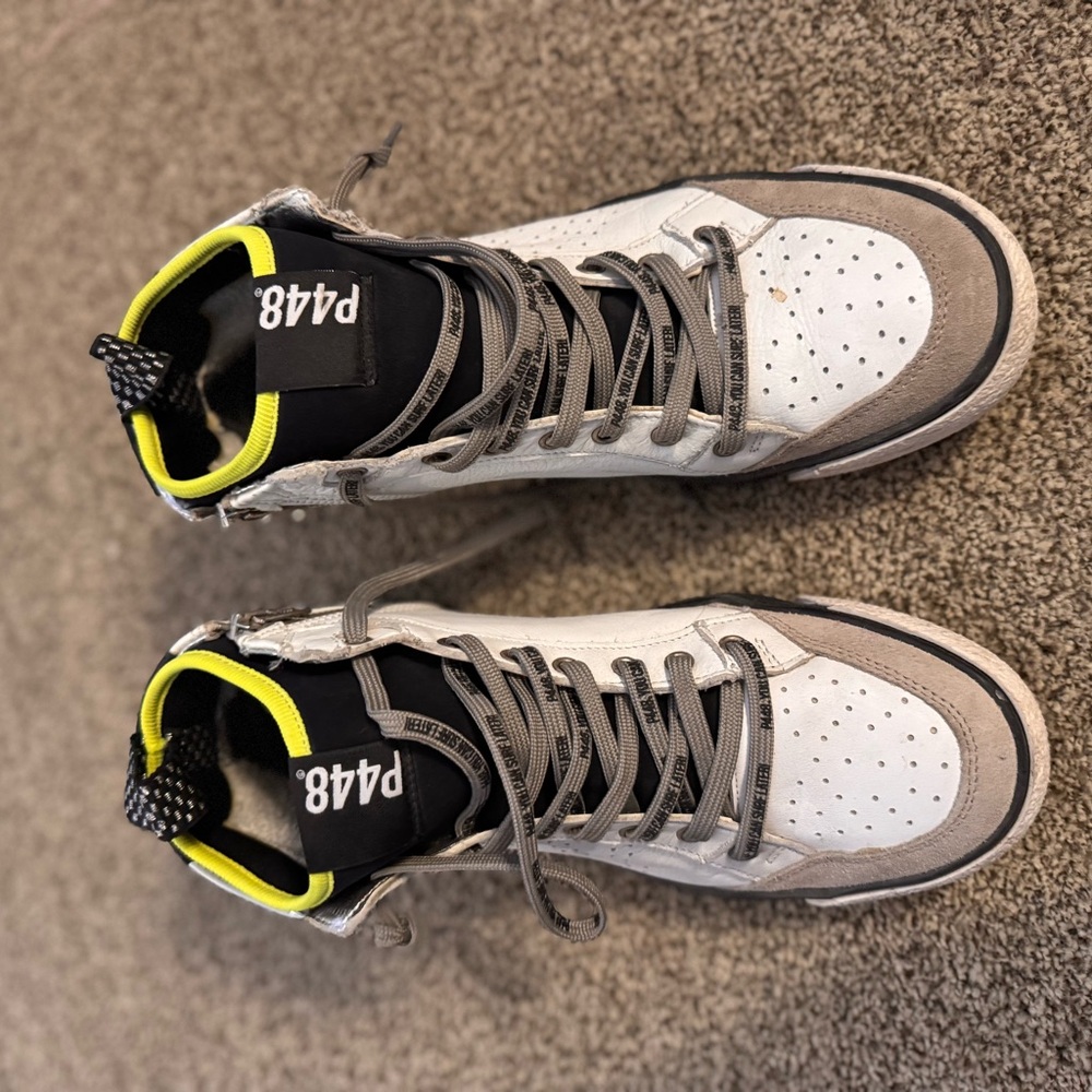 P448 Women’s High-Top Sneakers - White and Gray